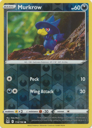 Sword & Shield: Lost Origin : 114/196 - Murkrow - Common Reverse Holo