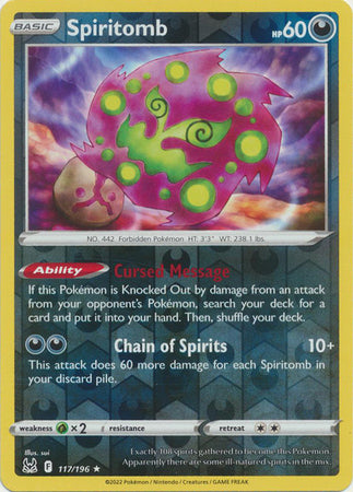 Sword & Shield: Lost Origin : 117/196 - Spiritomb - Rare Reverse Holo