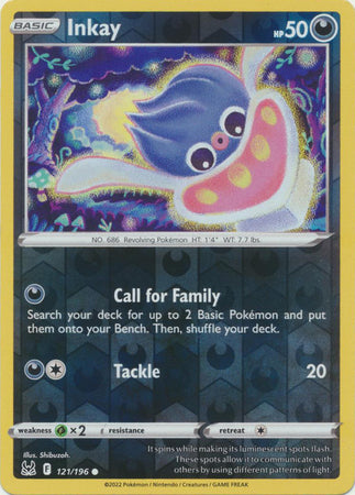 Sword & Shield: Lost Origin : 121/196 - Inkay - Common Reverse Holo