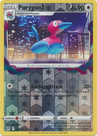 Sword & Shield: Lost Origin : 141/196 - Porygon2 - Uncommon Reverse Holo