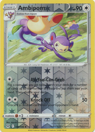 Sword & Shield: Lost Origin : 145/196  - Ambipom -  Uncommon Reverse Holo