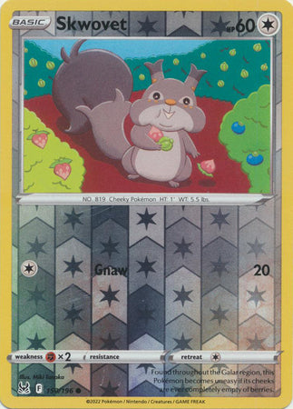 Sword & Shield: Lost Origin : 150/196 - Skwovet - Common Reverse Holo