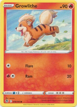Sword & Shield: Silver Tempest : 019/195 - Growlithe - Common