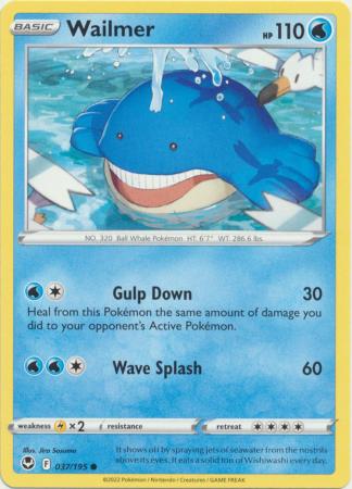 Sword & Shield: Silver Tempest Singles: 037/195 - Wailmer - Common