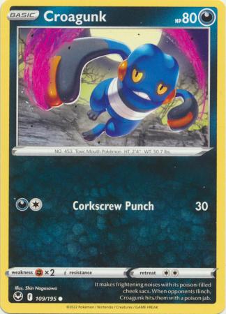Sword & Shield: Silver Tempest : 109/195 - Croagunk - Common