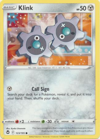 Sword & Shield: Silver Tempest : 123/195 -Klink -  Common