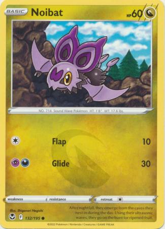 Sword & Shield: Silver Tempest Singles:132/195 -  Noibat - Common