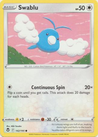 Sword & Shield: Silver Tempest : 142/195 - Swablu - Common