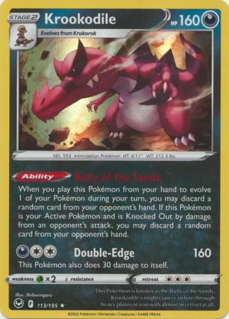 Sword & Shield: Silver Tempest : 113/195 - Krookodile - Holo Rare