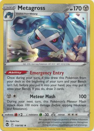 Sword & Shield: Silver Tempest : 119/195 - Metagross - Holo Rare
