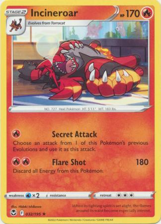 Sword & Shield: Silver Tempest : 032/195  - Incineroar - Rare