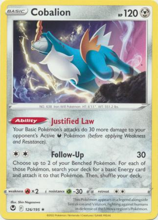 Sword & Shield: Silver Tempest : 126/195 - Cobalion - Rare