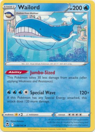 Sword & Shield: Silver Tempest : 038/195 - Wailord - Uncommon