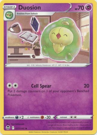 Sword & Shield: Silver Tempest Singles: 077/195 - Duosion - Uncommon