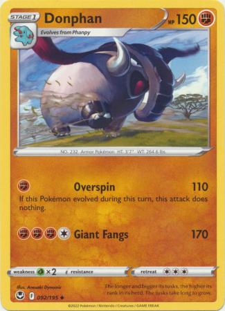 Sword & Shield: Silver Tempest : 092/195 - Donphan - Uncommon
