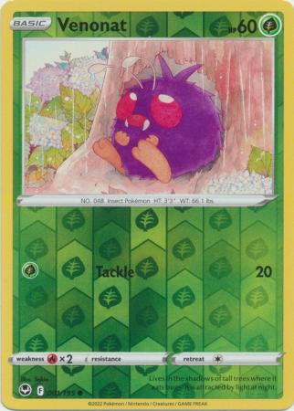 Sword & Shield: Silver Tempest : 001/195 - Venonat - Common Reverse Holo