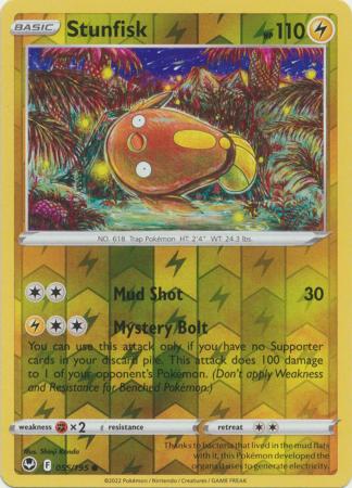 Sword & Shield: Silver Tempest : 055/195 - Stunfisk - Common Reverse Holo