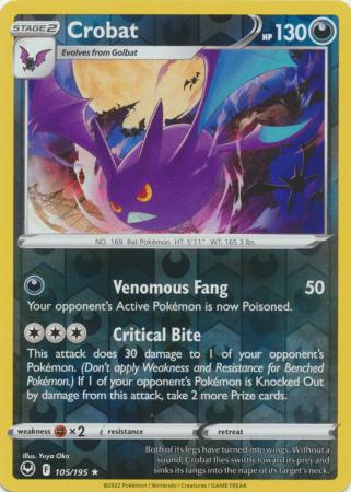 Sword & Shield: Silver Tempest : 105/195 - Crobat - Holo Rare Reverse Holo