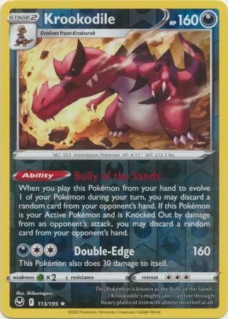 Sword & Shield: Silver Tempest : 113/195 - Krookodile - Holo Rare Reverse Holo