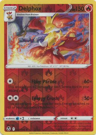 Sword & Shield: Silver Tempest Singles: 027/195 - Delphox - Rare Reverse Holo