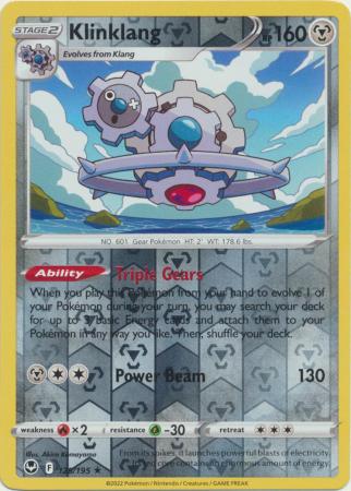 Sword & Shield: Silver Tempest Singles: 125/195 - Klinklang - Rare Reverse Holo