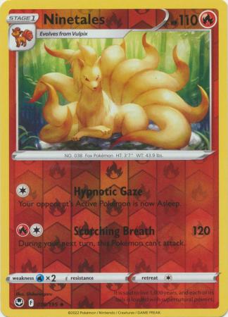 Sword & Shield: Silver Tempest Singles: 018/195 - Ninetales - Uncommon Reverse Holo