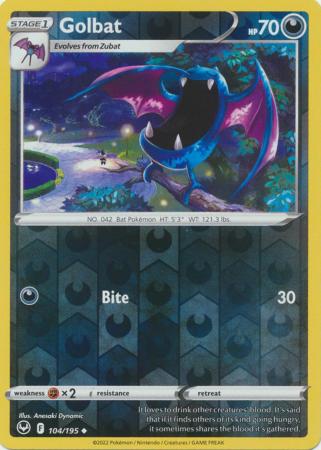 Sword & Shield: Silver Tempest : 104/195 - Golbat - Uncommon Reverse Holo