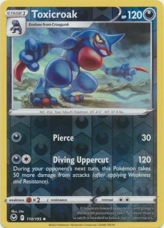 Sword & Shield: Silver Tempest :110/195 - Toxicroak - Uncommon Reverse Holo