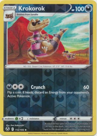 Sword & Shield: Silver Tempest : 112/195 - Krokorok - Uncommon Reverse Holo