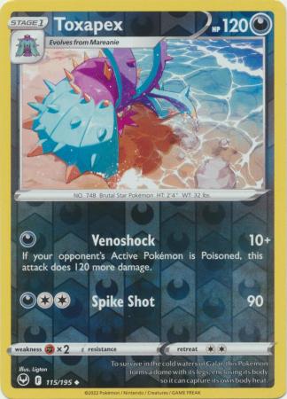 Sword & Shield: Silver Tempest : 115/195 - Toxapex - Uncommon Reverse Holo