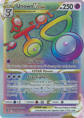 Sword & Shield: Silver Tempest : 199/195 - Unown VSTAR - Hyper Rare