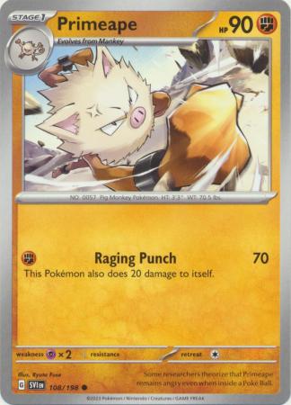 Scarlet & Violet (Base Set) : 108/198 - Primeape - Common