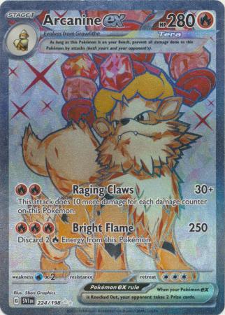 Scarlet & Violet (Base Set) : 224/198 - Arcanine ex - Full Art Secret Rare