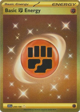 Scarlet & Violet (Base Set) : 258/198 - Basic Fighting Energy - Gold Secret Rare