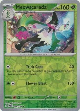 Scarlet & Violet (Base Set) : 015/198 - Meowscarada - Holo Rare Reverse Holo