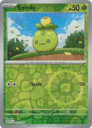 Scarlet & Violet (Base Set) : 020/198 - Smoliv - Common Reverse Holo