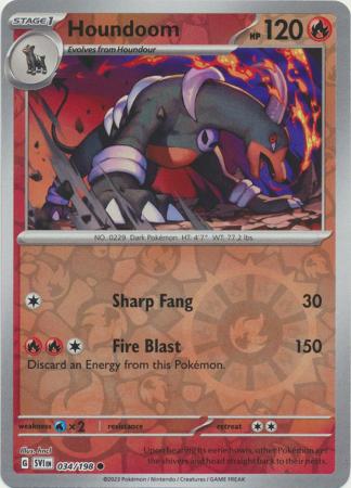 Scarlet & Violet (Base Set) : 034/198 - Houndoom - Common Reverse Holo