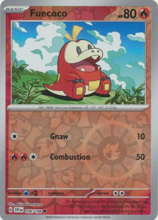 Scarlet & Violet (Base Set) : 036/198 - Fuecoco - Common Reverse Holo