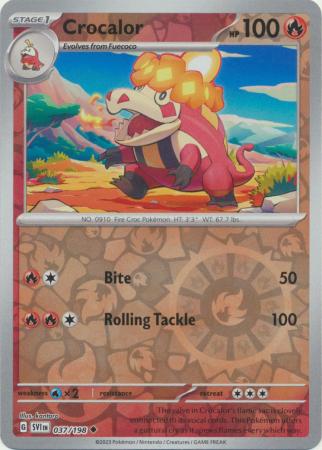 Scarlet & Violet (Base Set) : 037/198 - Crocalor - Uncommon Reverse Holo