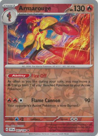 Scarlet & Violet (Base Set) : 041/198 - Armarouge - Holo Rare Reverse Holo