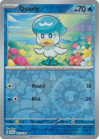 Scarlet & Violet (Base Set) : 052/198 - Quaxly - Common Reverse Holo