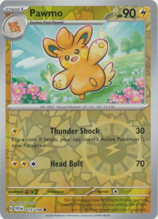 Scarlet & Violet (Base Set) : 075/198 - Pawmo - Common Reverse Holo