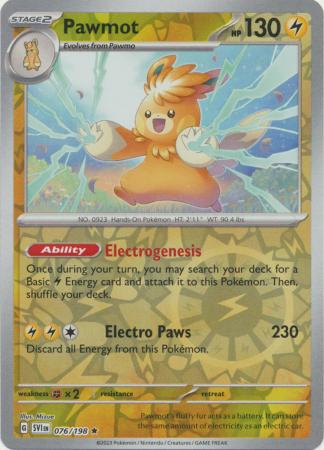 Scarlet & Violet (Base Set) : 076/198 - Pawmot - Holo Rare Reverse Holo