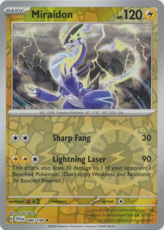 Scarlet & Violet (Base Set) : 080/198 - Miraidon - Holo Rare Reverse Holo