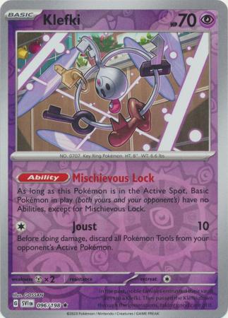 Scarlet & Violet (Base Set) : 096/198 - Klefki - Holo Rare Reverse Holo