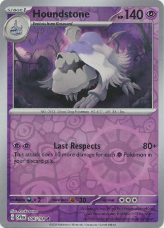Scarlet & Violet (Base Set) : 106/198 - Houndstone - Holo Rare Reverse Holo