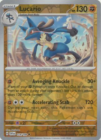 Scarlet & Violet (Base Set) : 114/198 - Lucario - Uncommon Reverse Holo