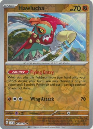 Scarlet & Violet (Base Set) : 118/198 - Hawlucha - Holo Rare Reverse Holo
