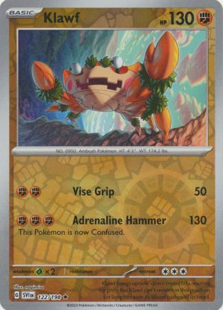 Scarlet & Violet (Base Set) : 122/198 - Klawf - Holo Rare Reverse Holo