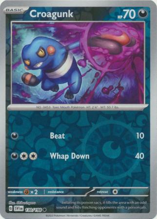 Scarlet & Violet (Base Set) : 130/198 - Croagunk - Common Reverse Holo